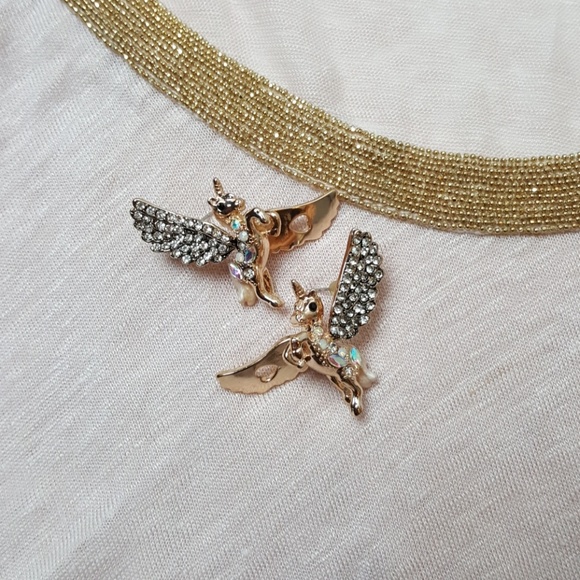 Betsey Johnson Jewelry - Betsey Johnson Jeweled Unicorn Earrings